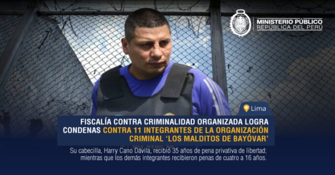 Once integrantes de la organización criminal «Los Malditos de Bayóvar» fueron condenados