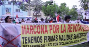 Pobladores de Marcona realizaron un plantón frente al frontis de Reniec en Jesús María (VIDEO)