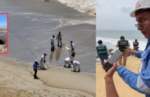 El gerente general de Petroperú, Óscar Vera ,minimiza derrame en Talara dice: «Las aguas están cristalinas»