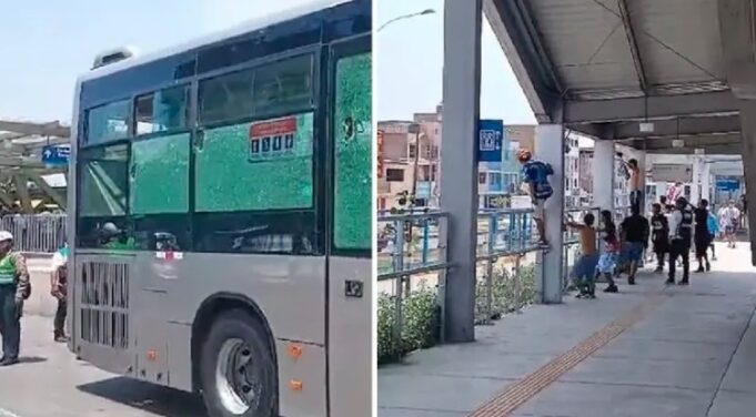 Terror en el Metropolitano: Seudobarristas atacan a pedradas estaciones Chimpu Ocllo y Naranjal