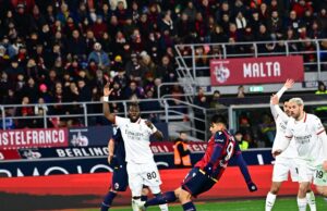 Bolonia venció al Milán 2-1 y le arrebató el sexto lugar en el Calcio Italiano