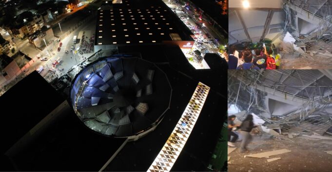 ¡Tragedia! Techo de Real Plaza de Trujillo colapsa y cae sobre sección de comidas deja varios heridos y personas desaparecidas