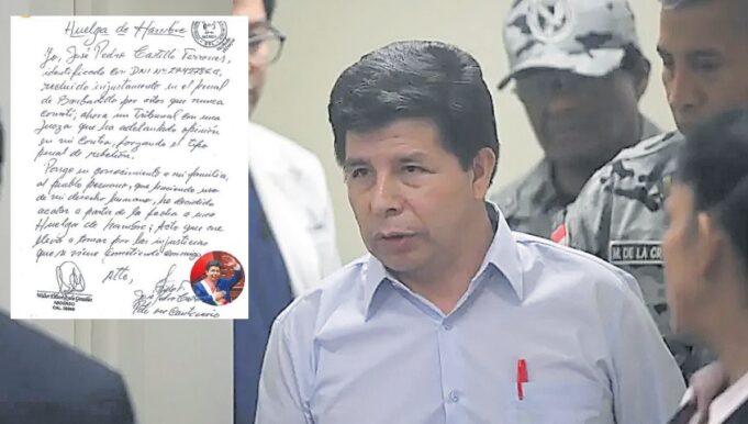 Pedro Castillo inicia huelga de hambre en el penal de Barbadillo