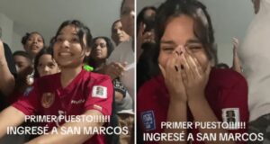 Joven venezolana estalla de emoción al enterarse que ocupó el primer puesto en examen de admisión de San Marcos