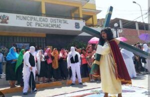 Pachacámac inicia su semana santa, con la elaboración de un Cristo de arena y procesión de Virgen de los 7 Dolores