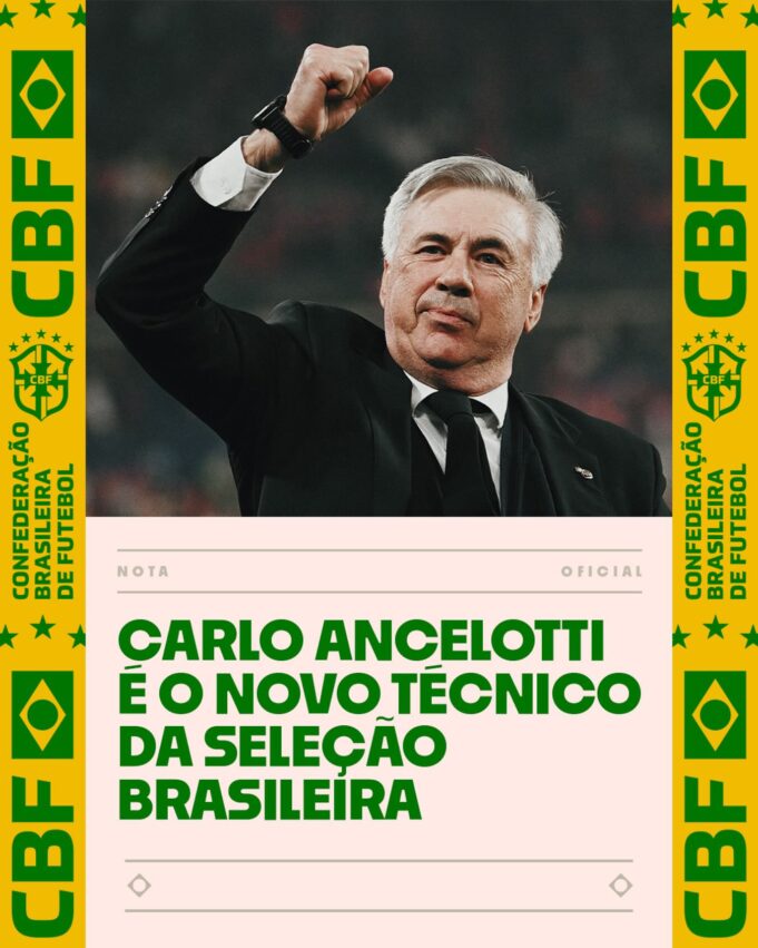Es oficial: Carlo Ancelotti es el nuevo entrenador de la Selección de Brasil