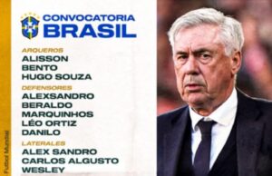 Carlo Ancelotti presentó la nómina de Brasil para partidos ante Paraguay y Ecuador