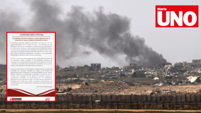 Perú rechaza desplazamientos en Gaza y pide alto al fuego