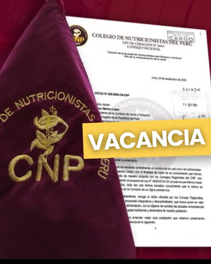 Impulsan vacancia de decana de Colegio de Nutricionistas