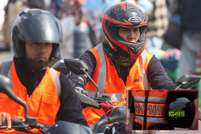 ¡Atención motos! Desde hoy, rige casco certificado y chalecos retroreflectante con la placas impresas en la espalda
