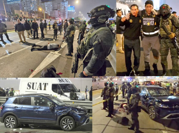 En infernal balacera, PNP abate a dos asaltantes