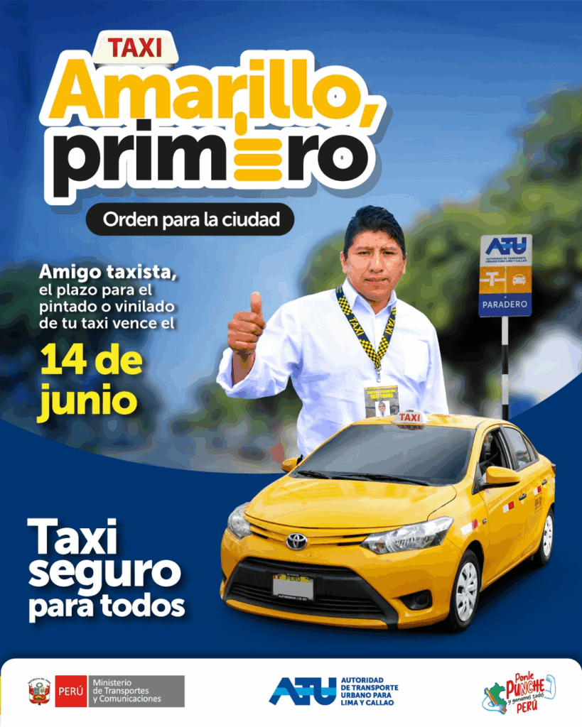 Post de Facebook: Taxis Amarillo, primero