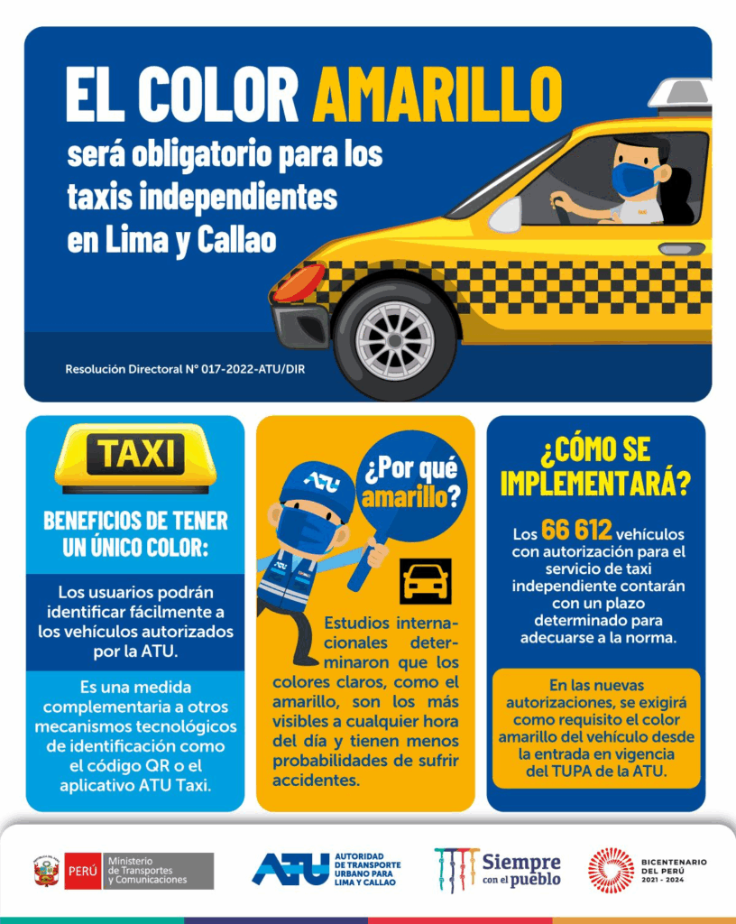 Post de Facebook: El color amarillo de los taxis