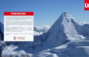 Estudiantes desaparecen en nevado Artesonraju