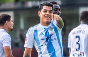 Joao Grimaldo dio asistencia en triunfo del Riga FC al Dila Gori 2-1 por la Conference League