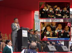 Alcalde del Rímac hace llorar a niños en desfile al quitarle gallardete escolar a colegio Sevillla ganador del certámen patrio(VIDEO)