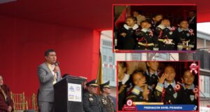 Alcalde del Rímac hace llorar a niños en desfile al quitarle gallardete escolar a colegio Sevillla ganador del certámen patrio(VIDEO)