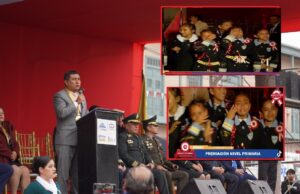 Alcalde del Rímac hace llorar a niños en desfile al quitarle gallardete escolar a colegio Sevillla ganador del certámen patrio(VIDEO)