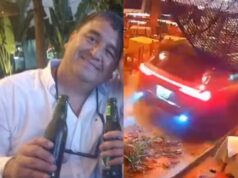 Se loquea: Iracundo sujeto estrella carro en restaurante El Charrúa y hiere a clientes