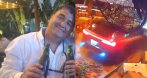 Se loquea: Iracundo sujeto estrella carro en restaurante El Charrúa y hiere a clientes