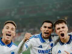 Marcos López anotó golazo de tiro libre en triunfo del Copenhague ante el Randers 5-1