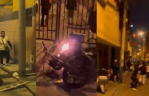 Barristas incendian una moto y causan destrozos en casas, tiendas y carros en Ate