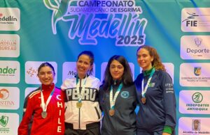 Perú logró cinco medallas en Sudamericano Mayores y Sub 23 de Esgrima en Medellín-Colombia