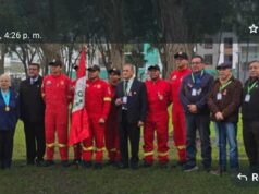 Junta Vecinal Comunal SS 12C de San Borja presente en Izamiento del Pendón Nacional