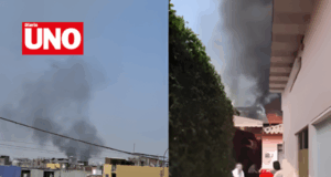 Bomberos evacúan hospital por incendio en casa aledaña al Mogrovejo en Cercado de Lima