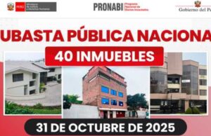 ¡Atención! PRONABI subastará 40 inmuebles: conoce cuándo será y cómo participar