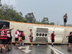 Bus con hinchas de Flamengo se volcó rumbo a Argentina para ver duelo ante Racing
