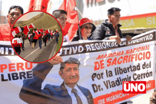 Perú Libre marcha a Lima para exigir el fin de la orden de prisión contra Vladimir Cerrón