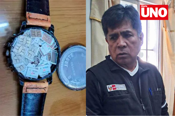 Docente es detenido al intentar ingresar 55 chips de celular ocultos en un reloj al penal de Arequipa