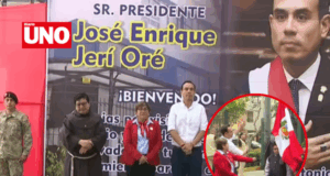 José Jerí regresa a su colegio y encabeza ceremonia de izamiento de bandera