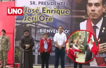 José Jerí regresa a su colegio y encabeza ceremonia de izamiento de bandera