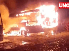 Incendio arrasa con cinco buses de empresa de transporte en Puente Piedra