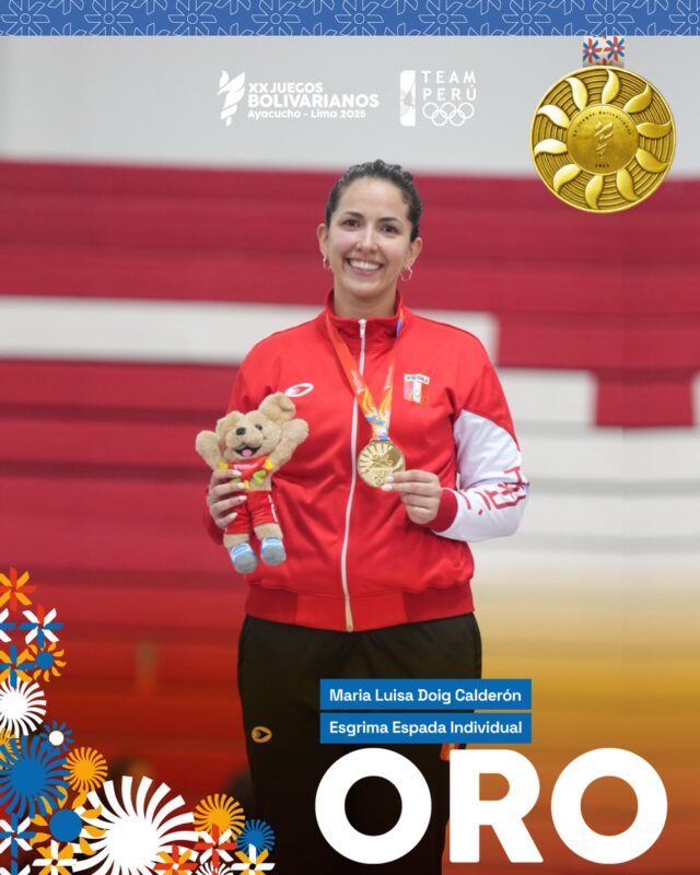 Esgrimista María Luisa Doig logró medalla de oro en modalidad espada femenina para el «Team Perú»