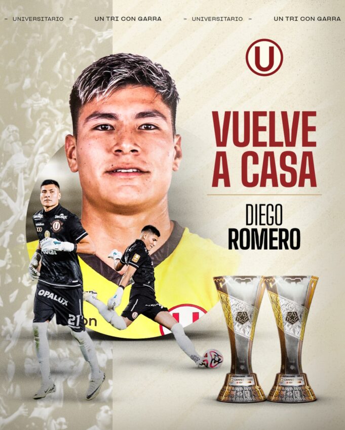 Diego Romero volvió a Universitario y reforzará el arco en la temporada 2026