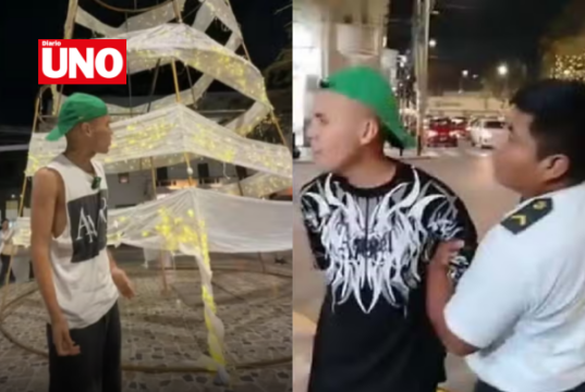 Liberan a tiktoker Jordy Rioja tras vandalizar árbol de Navidad en Chiclayo