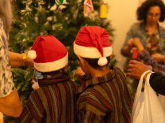 Niños del Puericultorio Pérez Araníbar participan en el tradicional encendido del árbol navideño