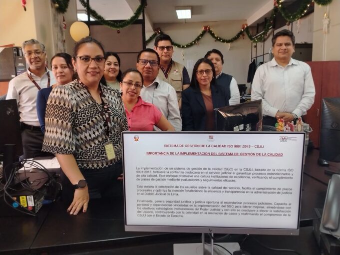 Corte Superior de Lima obtiene certificación Internacional ISO 9001: 2015