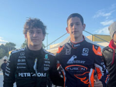 Kartista peruano Mariano López de la escudería inglesa Fusion Motorsport entrenó hoy en el Circuito de la Conca-Italia