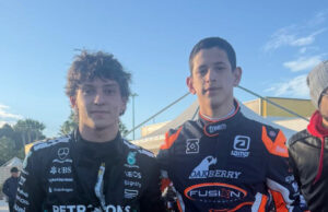 Kartista peruano Mariano López de la escudería inglesa Fusion Motorsport entrenó hoy en el Circuito de la Conca-Italia