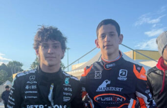 Kartista peruano Mariano López de la escudería inglesa Fusion Motorsport entrenó hoy en el Circuito de la Conca-Italia