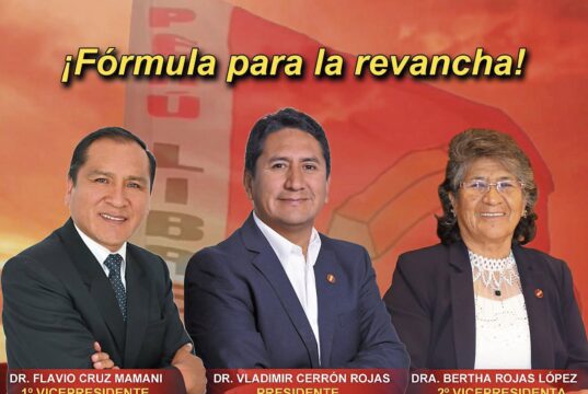JNE inscribe fórmula presidencial de Perú Libre con Vladimir Cerrón desde la clandestinidad