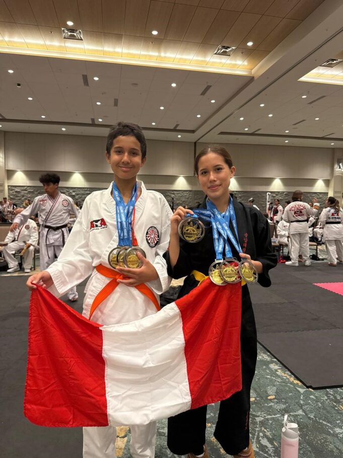 Valentina y Joaquín Chirinos lograron medallas de Oro en Torneo Internacional de Taekwondo en EE.UU.