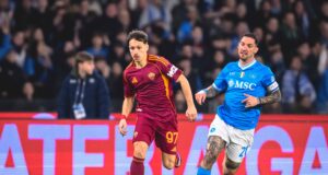 Nápoles se aleja del líder de la Serie «A» Inter de Milán, tras empatar 2-2 con la Roma