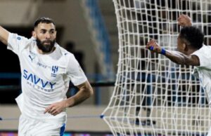 Karim Benzema brilló en su debut en triunfo de Al-Hilal 6-0 a Al-Okhdood al marcar tres goles