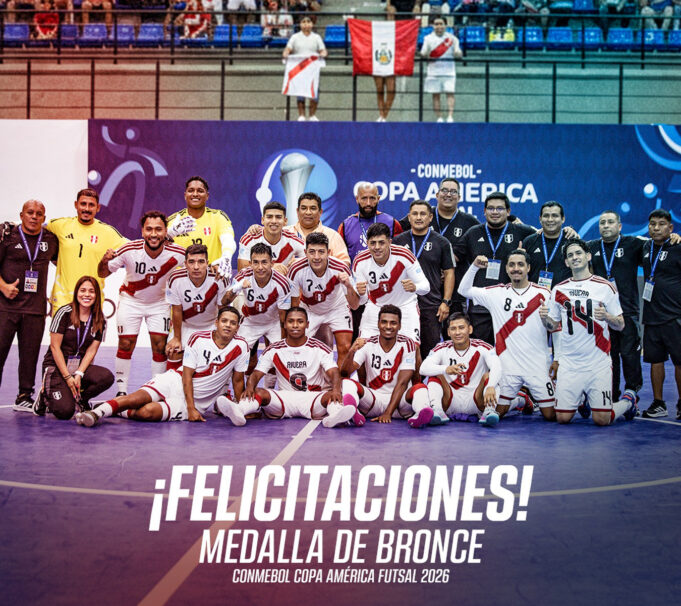 Selección Peruana logró tercer lugar en la Copa América de Futsal al golear a Venezuela 4-1