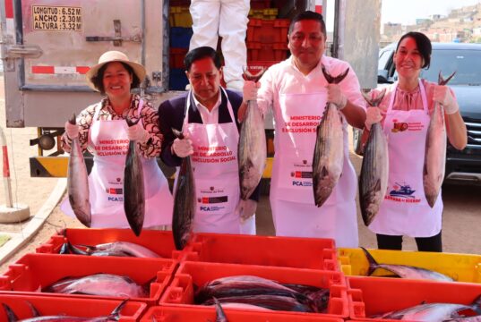 Reparten más de dos toneladas de pescado a comedores de Manchay